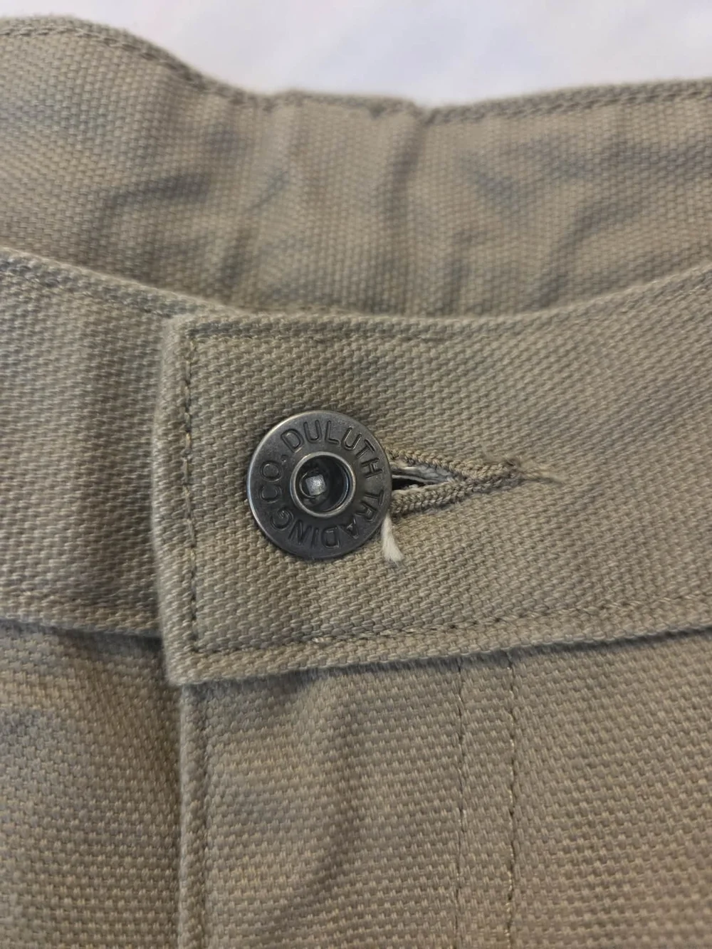 Duluth Trading Co. Tan/Natural Fire Hose 5-Pocket Jeans Tag